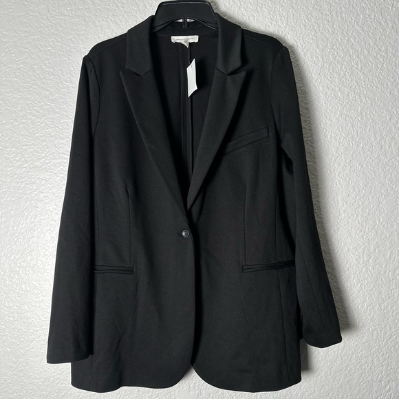 NWT Treasure & Bond Boyfriend Blazer Jacket Black Buttons - Picture 3 of 6